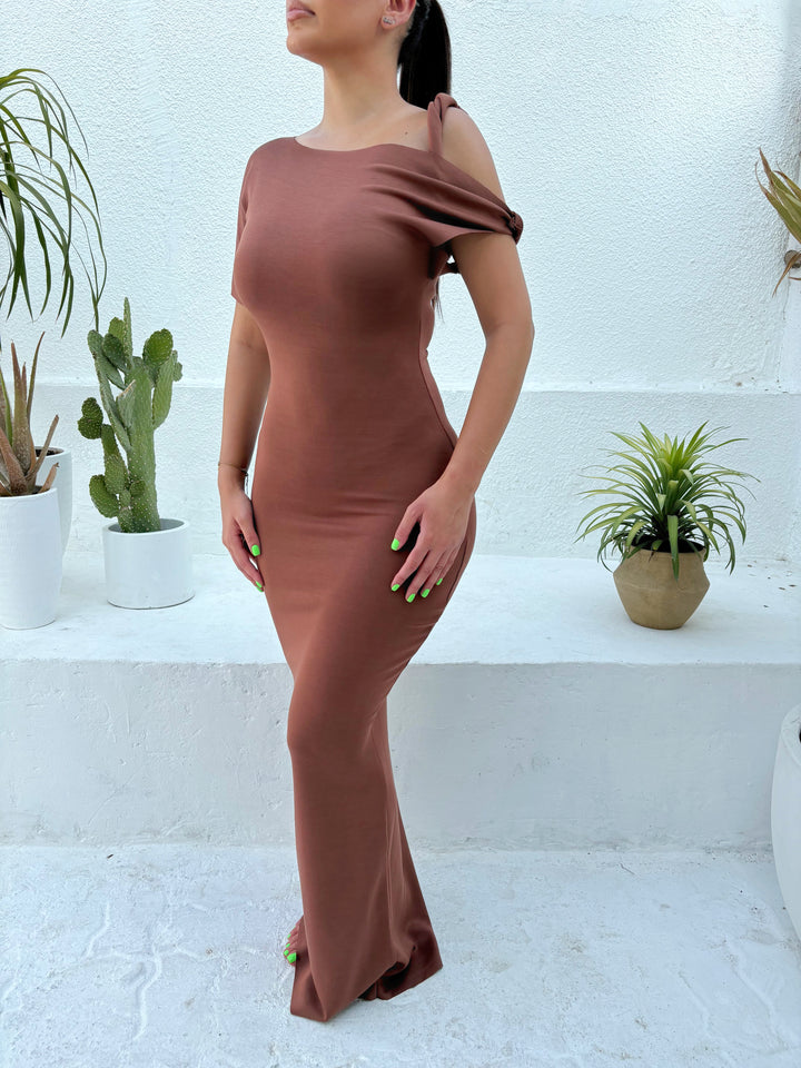 Twisted Dress - Brown