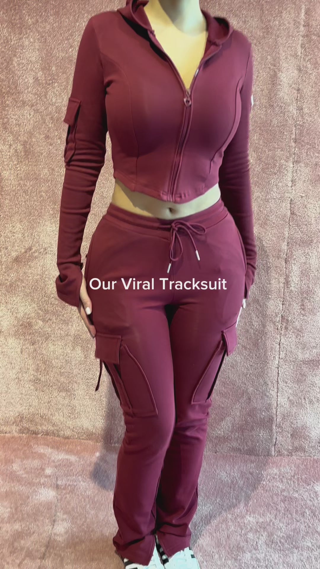 Ella Cargo Joggers - Burgandy